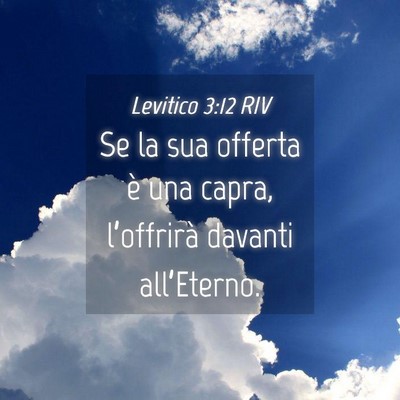 Picture 04 - Levitico 3:12 RIV - Se la sua offerta è una capra, l’offrirà - Bible Verse Picture