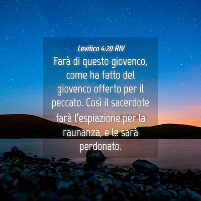 Picture 04 - Levitico 4:20 RIV - Farà di questo giovenco, come ha fatto del - Bible Verse Picture