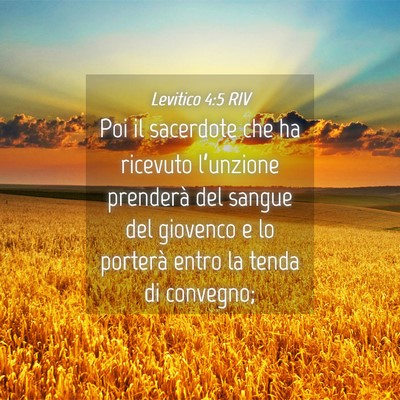 Picture 04 - Levitico 4:5 RIV - Poi il sacerdote che ha ricevuto l’unzione - Bible Verse Picture
