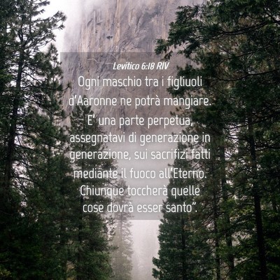 Picture 04 - Levitico 6:18 RIV - Ogni maschio tra i figliuoli d’Aaronne ne - Bible Verse Picture