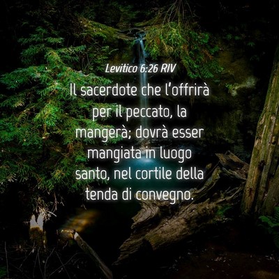 Picture 04 - Levitico 6:26 RIV - Il sacerdote che l’offrirà per il peccato, la - Bible Verse Picture