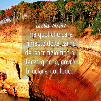 Picture 04 - Levitico 7:17 RIV - ma quel che sarà rimasto della carne del - Bible Verse Picture