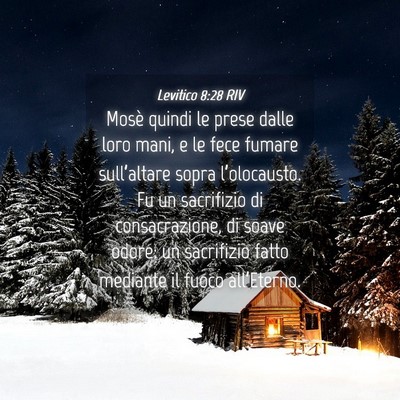 Picture 04 - Levitico 8:28 RIV - Mosè quindi le prese dalle loro mani, e le fece - Bible Verse Picture