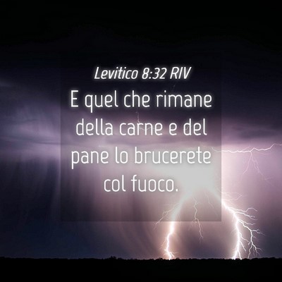 Picture 04 - Levitico 8:32 RIV - E quel che rimane della carne e del pane lo - Bible Verse Picture