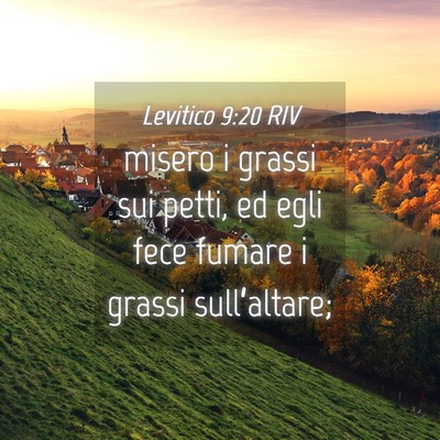 Picture 04 - Levitico 9:20 RIV - misero i grassi sui petti, ed egli fece fumare i - Bible Verse Picture