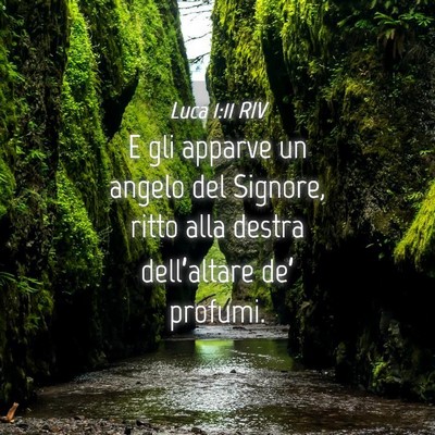 Picture 04 - Luca 1:11 RIV - E gli apparve un angelo del Signore, ritto alla - Bible Verse Picture