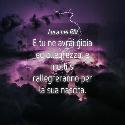 Picture 04 - Luca 1:14 RIV - E tu ne avrai gioia ed allegrezza, e molti si - Bible Verse Picture
