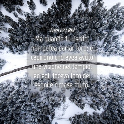 Picture 04 - Luca 1:22 RIV - Ma quando fu uscito, non potea parlar loro; e - Bible Verse Picture