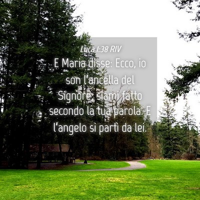 Picture 04 - Luca 1:38 RIV - E Maria disse: Ecco, io son l’ancella del - Bible Verse Picture