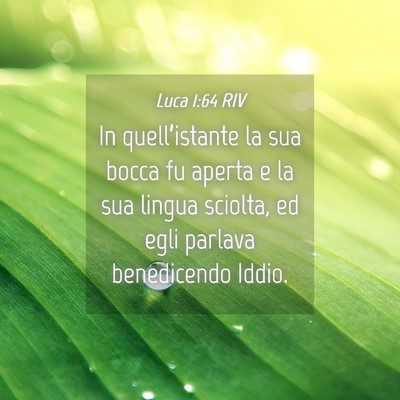Picture 04 - Luca 1:64 RIV - In quell’istante la sua bocca fu aperta e la - Bible Verse Picture