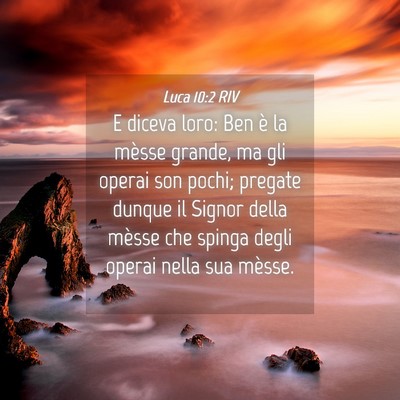 Picture 04 - Luca 10:2 RIV - E diceva loro: Ben è la mèsse grande, ma gli - Bible Verse Picture