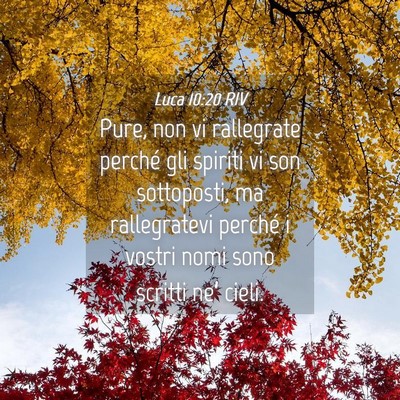 Picture 04 - Luca 10:20 RIV - Pure, non vi rallegrate perché gli spiriti vi - Bible Verse Picture