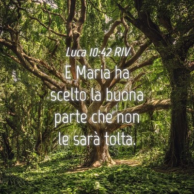 Picture 04 - Luca 10:42 RIV - E Maria ha scelto la buona parte che non le sarà - Bible Verse Picture