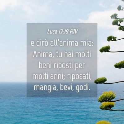 Picture 04 - Luca 12:19 RIV - e dirò all’anima mia: Anima, tu hai molti beni - Bible Verse Picture