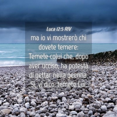 Picture 04 - Luca 12:5 RIV - ma io vi mostrerò chi dovete temere: Temete - Bible Verse Picture