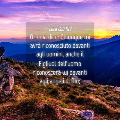 Picture 04 - Luca 12:8 RIV - Or io vi dico: Chiunque mi avrà riconosciuto - Bible Verse Picture