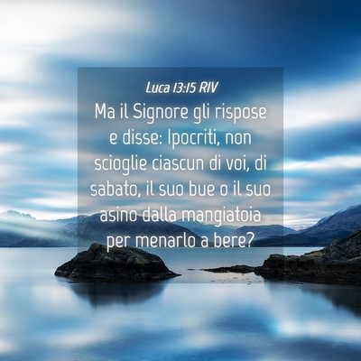 Picture 04 - Luca 13:15 RIV - Ma il Signore gli rispose e disse: Ipocriti, non - Bible Verse Picture
