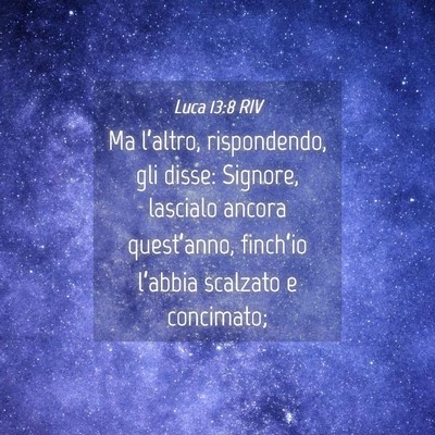 Picture 04 - Luca 13:8 RIV - Ma l’altro, rispondendo, gli disse: Signore, - Bible Verse Picture
