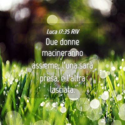 Picture 04 - Luca 17:35 RIV - Due donne macineranno assieme; l’una sarà - Bible Verse Picture