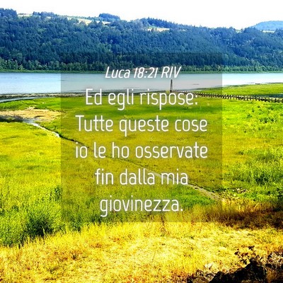 Picture 04 - Luca 18:21 RIV - Ed egli rispose: Tutte queste cose io le ho - Bible Verse Picture