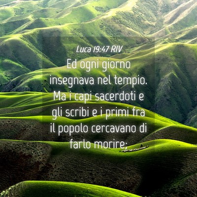 Picture 04 - Luca 19:47 RIV - Ed ogni giorno insegnava nel tempio. Ma i capi - Bible Verse Picture