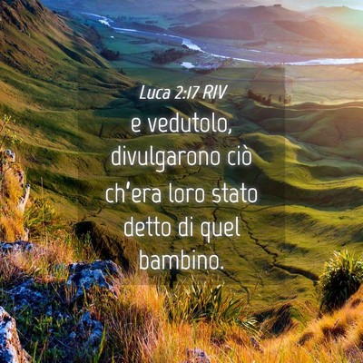 Picture 04 - Luca 2:17 RIV - e vedutolo, divulgarono ciò ch’era loro stato - Bible Verse Picture