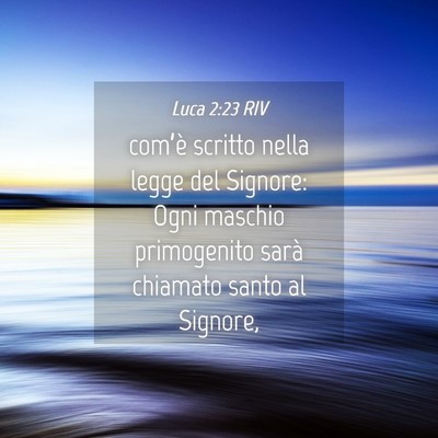 Picture 04 - Luca 2:23 RIV - com’è scritto nella legge del Signore: Ogni - Bible Verse Picture