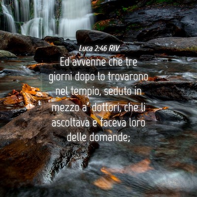 Picture 04 - Luca 2:46 RIV - Ed avvenne che tre giorni dopo lo trovarono nel - Bible Verse Picture