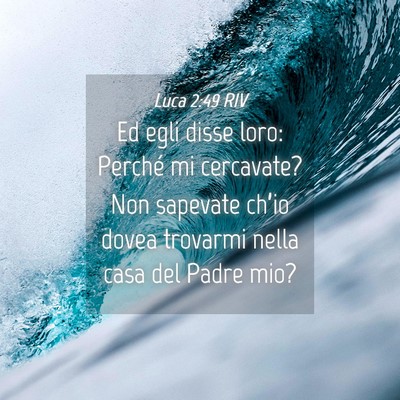 Picture 04 - Luca 2:49 RIV - Ed egli disse loro: Perché mi cercavate? Non - Bible Verse Picture