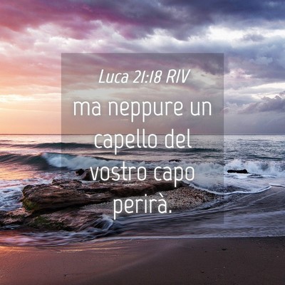 Picture 04 - Luca 21:18 RIV - ma neppure un capello del vostro capo - Bible Verse Picture