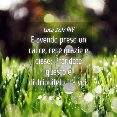 Picture 04 - Luca 22:17 RIV - E avendo preso un calice, rese grazie e disse: - Bible Verse Picture