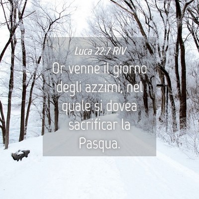 Picture 04 - Luca 22:7 RIV - Or venne il giorno degli azzimi, nel quale si - Bible Verse Picture