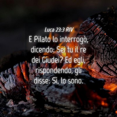 Picture 04 - Luca 23:3 RIV - E Pilato lo interrogò, dicendo: Sei tu il re dei - Bible Verse Picture