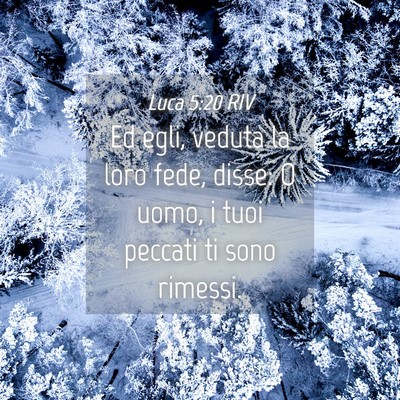 Picture 04 - Luca 5:20 RIV - Ed egli, veduta la loro fede, disse: O uomo, i - Bible Verse Picture