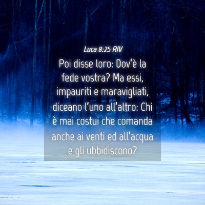 Picture 04 - Luca 8:25 RIV - Poi disse loro: Dov’è la fede vostra? Ma essi, - Bible Verse Picture