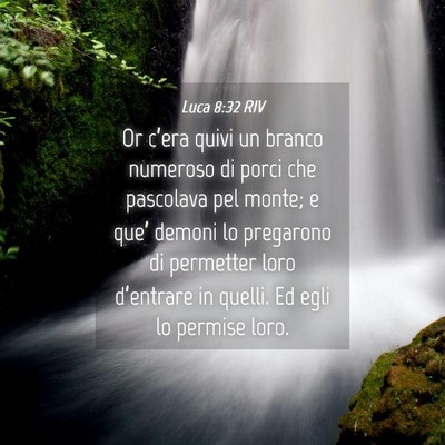 Picture 04 - Luca 8:32 RIV - Or c’era quivi un branco numeroso di porci che - Bible Verse Picture