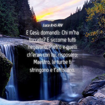 Picture 04 - Luca 8:45 RIV - E Gesù domandò: Chi m’ha toccato? E siccome - Bible Verse Picture