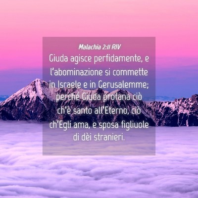 Picture 04 - Malachia 2:11 RIV - Giuda agisce perfidamente, e l’abominazione si - Bible Verse Picture