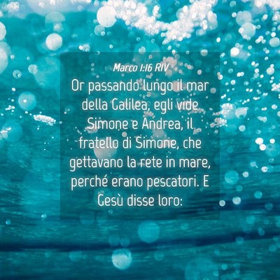 Picture 04 - Marco 1:16 RIV - Or passando lungo il mar della Galilea, egli vide - Bible Verse Picture