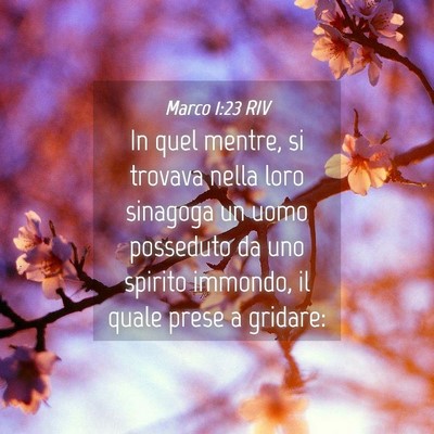 Picture 04 - Marco 1:23 RIV - In quel mentre, si trovava nella loro sinagoga un - Bible Verse Picture