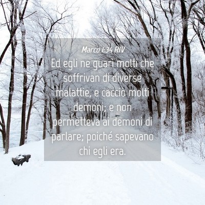 Picture 04 - Marco 1:34 RIV - Ed egli ne guarì molti che soffrivan di diverse - Bible Verse Picture