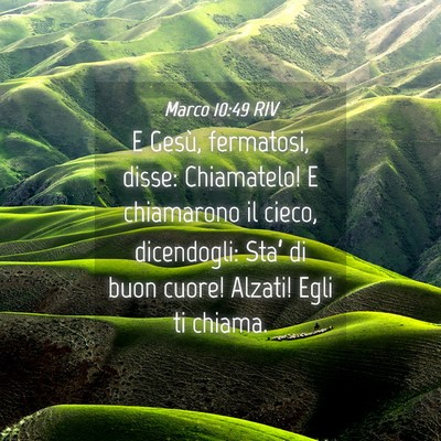 Picture 04 - Marco 10:49 RIV - E Gesù, fermatosi, disse: Chiamatelo! E - Bible Verse Picture