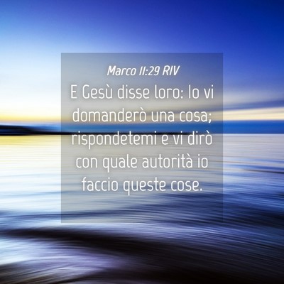 Picture 04 - Marco 11:29 RIV - E Gesù disse loro: Io vi domanderò una cosa; - Bible Verse Picture