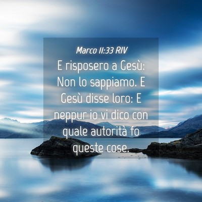 Picture 04 - Marco 11:33 RIV - E risposero a Gesù: Non lo sappiamo. E Gesù - Bible Verse Picture
