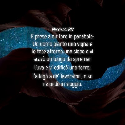 Picture 04 - Marco 12:1 RIV - E prese a dir loro in parabole: Un uomo piantò - Bible Verse Picture