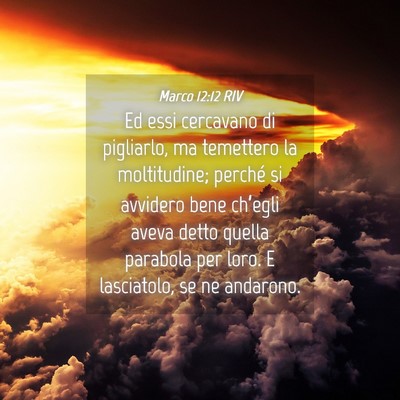 Picture 04 - Marco 12:12 RIV - Ed essi cercavano di pigliarlo, ma temettero la - Bible Verse Picture