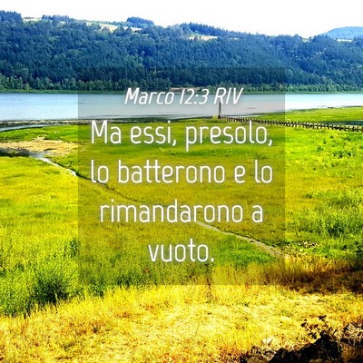 Picture 04 - Marco 12:3 RIV - Ma essi, presolo, lo batterono e lo rimandarono a - Bible Verse Picture