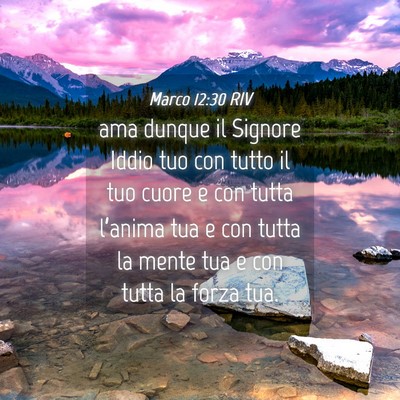 Picture 04 - Marco 12:30 RIV - ama dunque il Signore Iddio tuo con tutto il tuo - Bible Verse Picture