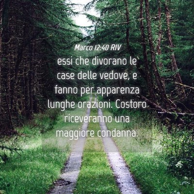Picture 04 - Marco 12:40 RIV - essi che divorano le case delle vedove, e fanno - Bible Verse Picture