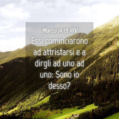 Picture 04 - Marco 14:19 RIV - Essi cominciarono ad attristarsi e a dirgli ad - Bible Verse Picture